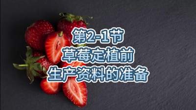 第2-1节-草莓定植前生产资料的准备