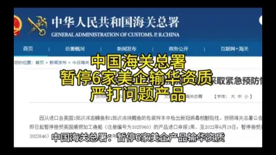 中国海关总署暂停6家美企输华资质 严打问题产品