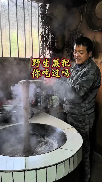 #创作灵感一大家子出动挖蕨根做蕨粑，过程有点漫长，但是自己做的蕨粑软糯Q弹，绿色无添加呀，跟腊肉一起炒别提有多美味了！#我的乡村生活 #地方特色美食 #野生蕨粑 #纯天然无添加 @DOU+上热门 @D