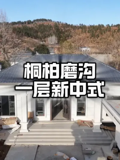 桐柏新集磨沟，一层新中式。老乡，这是不是你想要的户型。#自建房 #自建房设计 #新中式