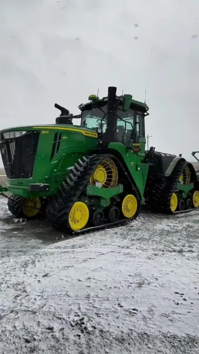 第833集｜风雪中的一垛绿！约翰迪尔9RX-640 #现代农业机械 #大马力拖拉机 #约翰迪尔