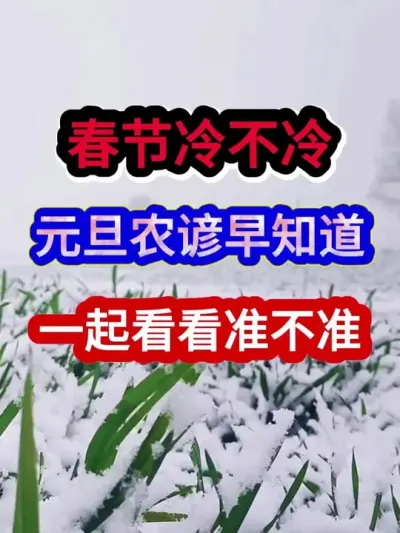 春节冷不冷元旦农谚早知道一起看看准不准 #农业谚语 #农谚 #农谚老话 #三农 #分享农业知识帮农民增产增收