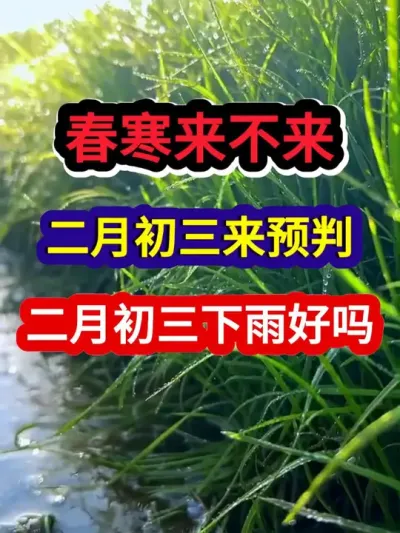 春寒来不来二月初三来预判二月初三下雨好吗 #二月初三#农业谚语 #谚语俗语 #服务三农支持三农 #农业种植
