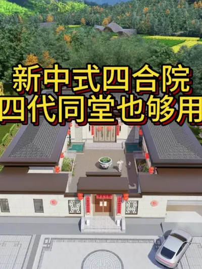 谁说四合院是&ldquo;老古董&rdquo;？ 新中式四合院，四代同堂也够用，就这个功能布局你有优化建议吗？#农村自建房 #四合院 #新中式 #别墅设计 #宅基地建房