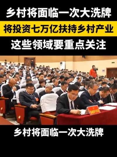 乡村将面临一次大洗牌将投资七万亿扶持乡村振兴这些领域要重点关注#乡村振兴#乡村扶持政策#休闲农业#家庭农场