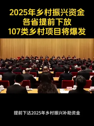 2025年乡村振兴资金各省提前下放107类乡村项目将爆发 #乡村振兴 #乡村扶持 #休闲农业 #种养殖
