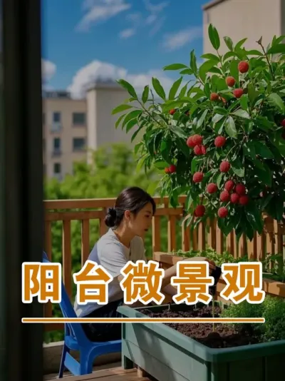 荔枝树阳台微观森林#广西灵山荔枝果苗#农业创业#抖音新农人计划2025#吕老师种果苗