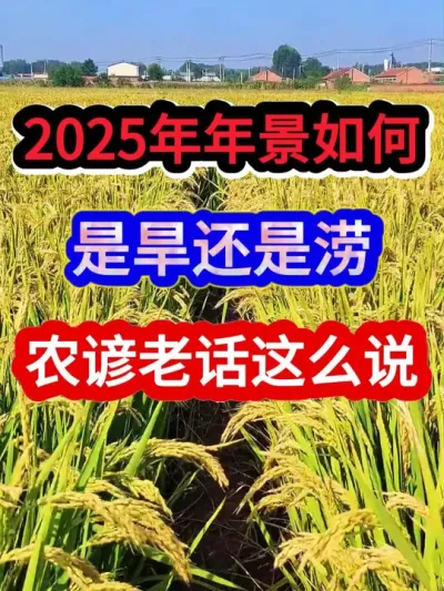 2025年年景如何是旱还是涝农谚老话这么说 #农业种植 #传播农业小知识 #分享农业知识帮农民增产增收 #农业谚语 #服务三农支持三农