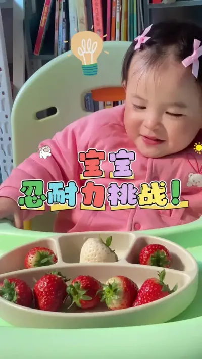沉浸式吃草莓 看一次笑一次，2岁的人浑身都是戏#草莓🍓 #草莓采摘园 #盆栽草莓 #草莓种植管理技术和方法