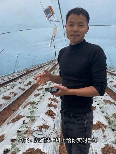 有了这个设备就方便多了，可以实时在手机上看见大棚里面的温度湿度等#记录我的种植生活 #返乡创业新农人