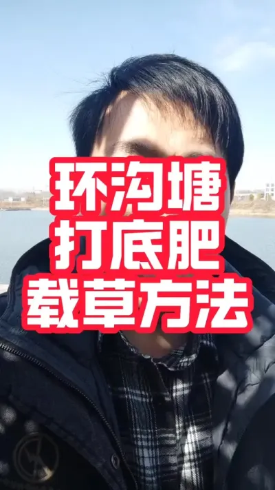 环沟塘打底肥 载草方法分享！#大闸蟹养殖#螃蟹养殖 #河蟹养殖 #螃蟹#抖音助农