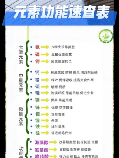 #三农 #分享农业知识帮农民增产增收 #农业种植技术 元素功能速查表