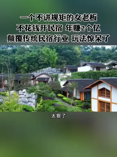 浙江女老板&ldquo;空手套白狼&rdquo;，不花钱开民宿，年赚2个亿，彻底颠覆传统民宿行业！#酒店民宿 #文旅 #民宿 #乡村振兴