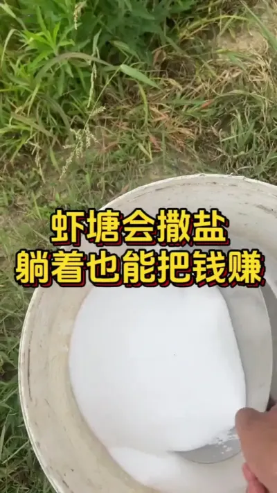 虾塘会撒盐，躺着也能把钱赚#水产养殖 #养虾人 #水产人 #嘉骏新水产 #嘉骏集团