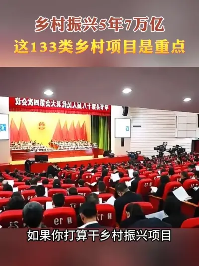 乡村振兴5年7万亿！千万别傻着用自己的钱来做了，这133类项目是重点#乡村振兴 #三农 #乡村建设#乡村发展