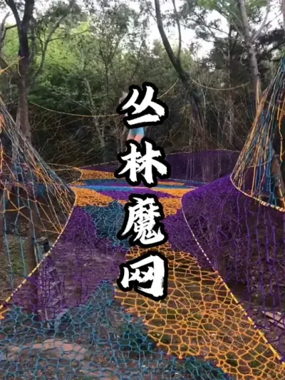 利用绳网在大树之间打造通道，结果迅速爆火，成为别具特色的体验项目#游云文旅 #规划设计 #丛林魔网 #周二课堂