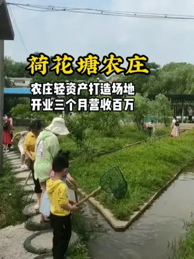 荷花塘农庄 这家农庄采用轻资产打造的方法，开业三个月就营收百万起#游云文旅 #规划设计 #乡村振兴 #农庄设计