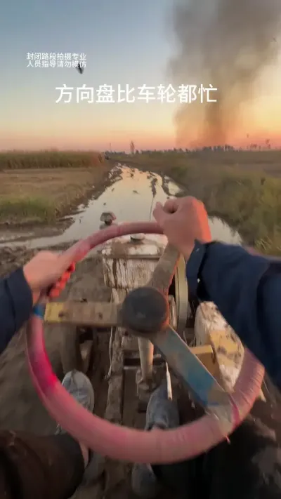 开拖拉机越野只有左右动方向盘，才能走直线#拖拉机越野 #拖拉机 #拖拉机专属进行曲
