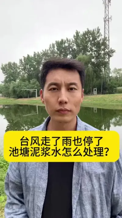台风走了雨也停了，池塘泥浆水怎么处理？#对虾养殖技术 #对虾养殖 #土塘养虾 #养虾人 #创作灵感