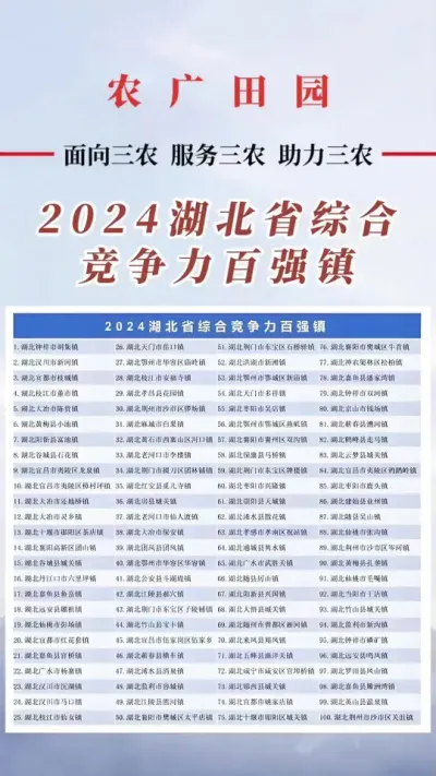 2024年湖北省综合竞争力百强镇，来看看你的家乡上榜了吗？#好消息 #湖北dou知道 #百强镇 #湖北 #荆门