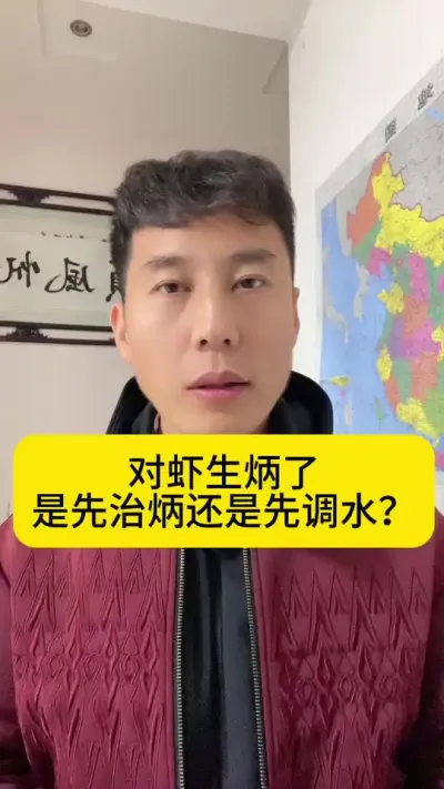 对虾生炳了是先治炳还是先调水？#南美白对虾 #高位池养殖 #冬棚养虾 #小棚养虾 #创作灵感