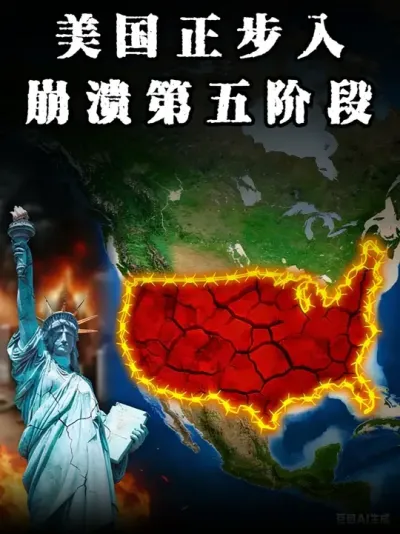 一口气带你看完：美国正步入崩溃第五阶段。 五百年间，一套固定模式摧毁了所有遵循它的全球超级大国。西班牙十七世纪崩溃，英国一九五四年帝国落幕，苏联九百天内解体。三个帝国，三次覆灭，全因走了同一个七阶段序