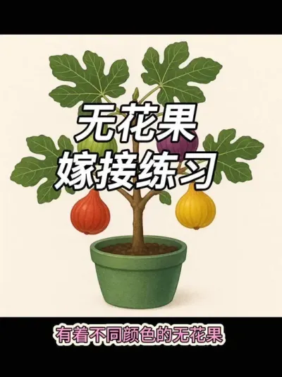 想要打造一树多品的无花果和葡萄，开始进行嫁接练习。先拿几棵之前扦插的无花果练练手，芽接劈接双舌接。#盆栽无花果#果树嫁接