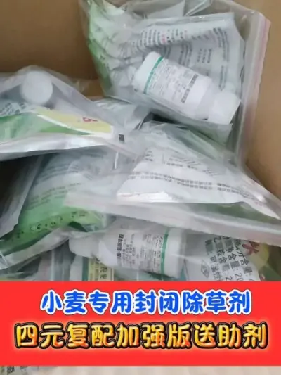 四元复配加强版小麦专用封闭除草剂 下单就送助剂，一次封闭，一季无忧#小麦种植 #小麦封闭除草剂 #小麦#农资肥料