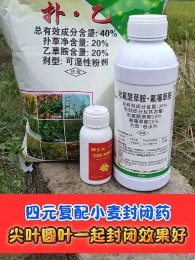 小麦专用加强版封闭除草剂 四元复配，禾阔双封，一季无忧#小麦种植 #小麦封闭除草剂 #农资肥料