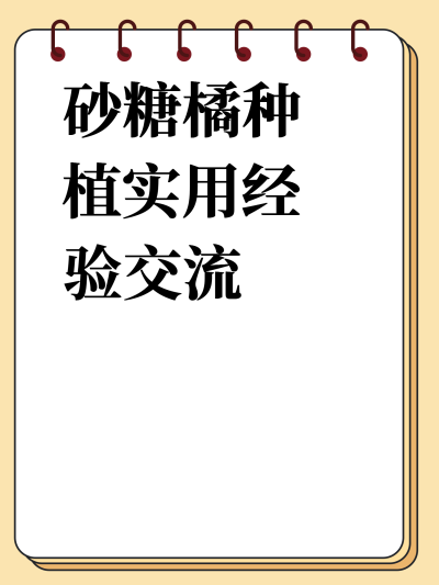 砂糖橘种植实用经验交流