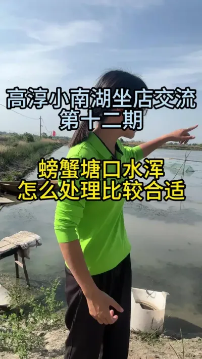 螃蟹塘口水浑怎么处理比较合适！！！高淳小南湖坐店交流！ #渔多多养殖模式 #新农人计划2025 #龙虾养殖 #大闸蟹养殖 #三农