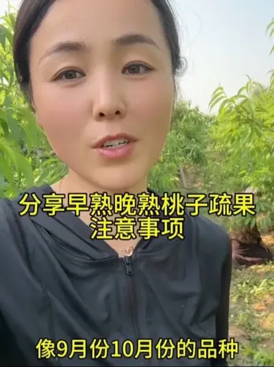 桃树疏果 桃子疏果大小果明显在去疏#果树种植管理  #关注我每天为你分享更多农业知识 #自家果园 #果树管理