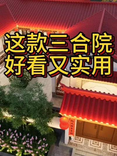 这款三合院，村里建一栋，邻居都说棒 开间19米 进深19米，建筑占地270平 #农村自建房 #宅基地建房 #别墅设计 #中式合院 #四合院