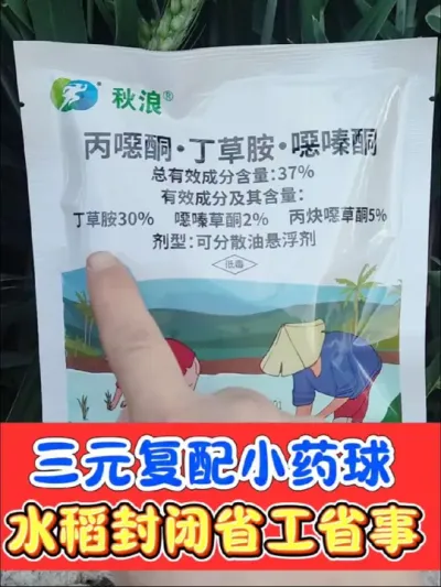 5分钟搞定一亩地的封闭小药球，机插秧田，移栽抛秧田封闭天花板三元复配，封草种类多#水稻种植 #水稻封闭除草剂 #水稻 #水稻除草 #农资肥料
