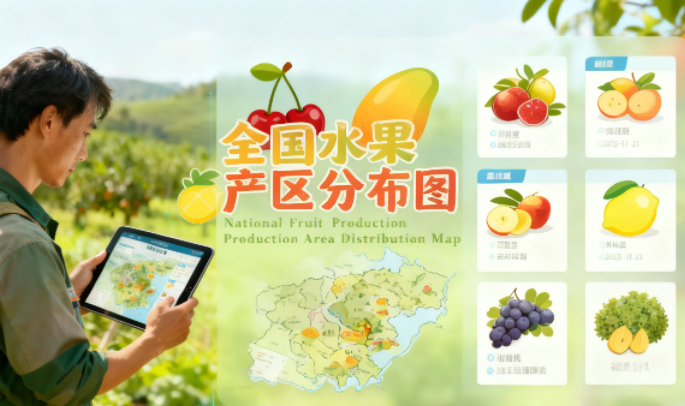识农AI重磅发布「全国水果产区分布图」——农业人必收藏的决策利器，看懂中国水果各产区的优势